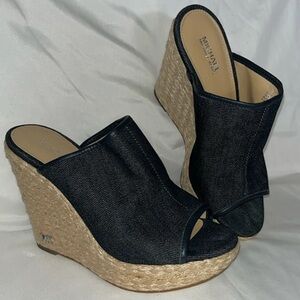 Kors by Michael Kors Womens Hastings Mule Wedge Peep Toe Espadrille Sandals 5.5-